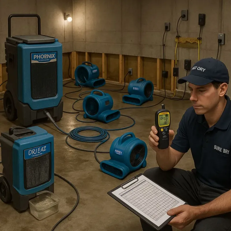 Structural Drying and Dehumidification process in Walton County, FL
